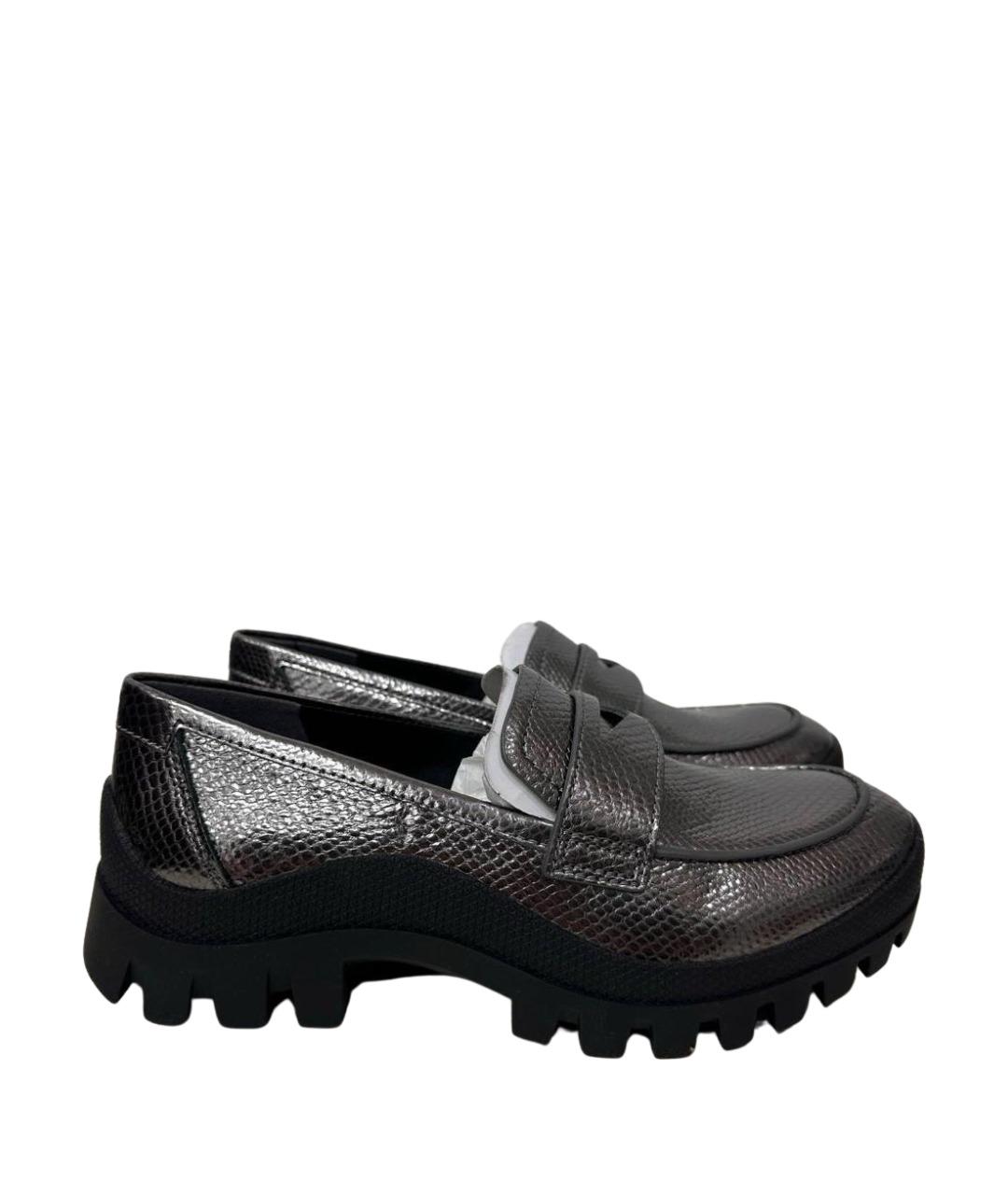 DKNY Серебряные лоферы из лакированной кожи, фото 1