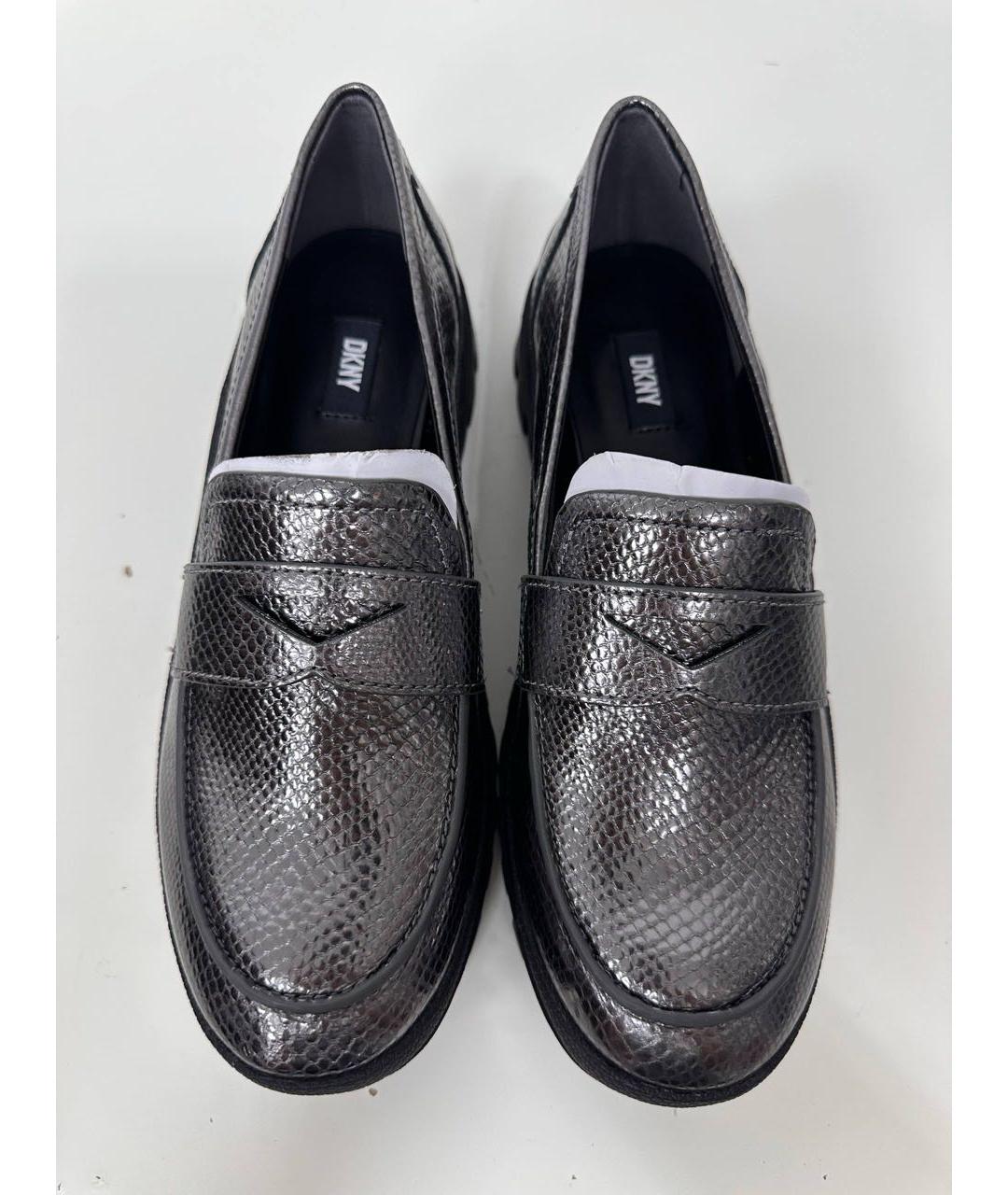 DKNY Серебряные лоферы из лакированной кожи, фото 2