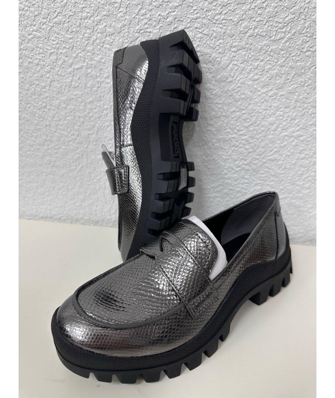 DKNY Серебряные лоферы из лакированной кожи, фото 5