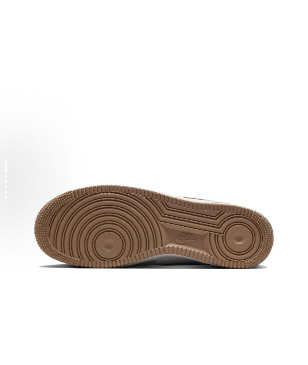 NIKE Бежевые кожаные низкие кроссовки / кеды, фото 5