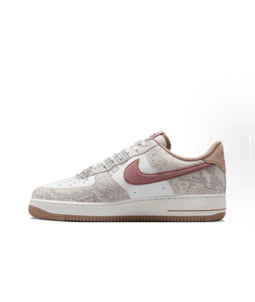 NIKE Бежевые кожаные низкие кроссовки / кеды, фото 2