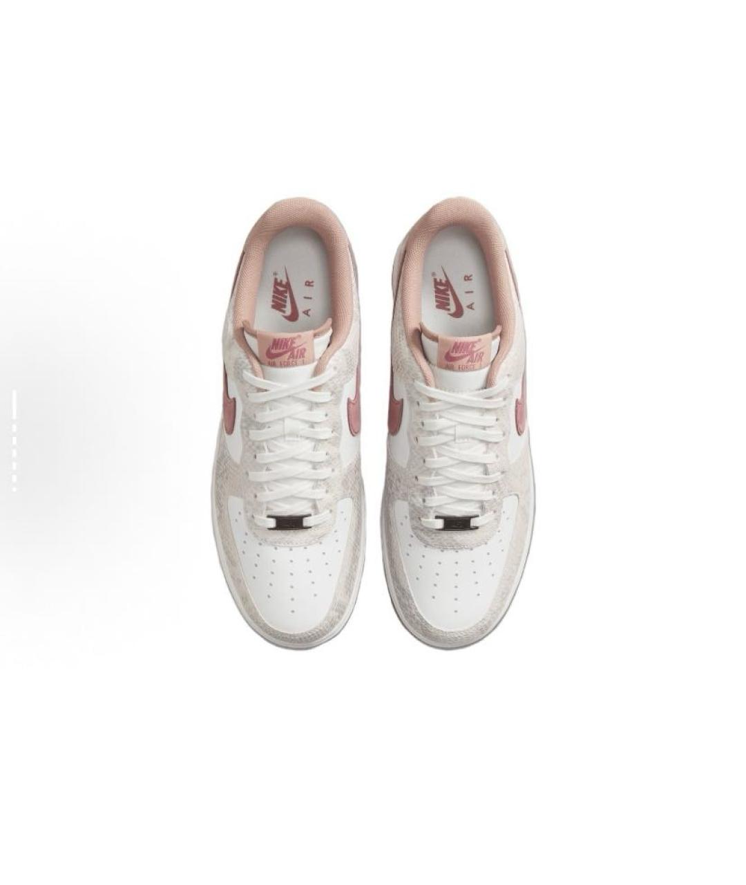 NIKE Бежевые кожаные низкие кроссовки / кеды, фото 4