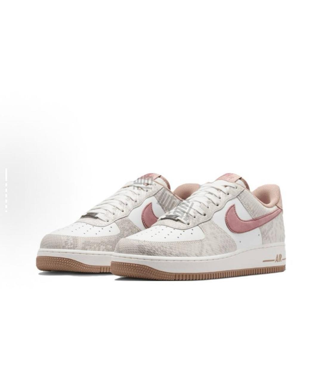 NIKE Бежевые кожаные низкие кроссовки / кеды, фото 3