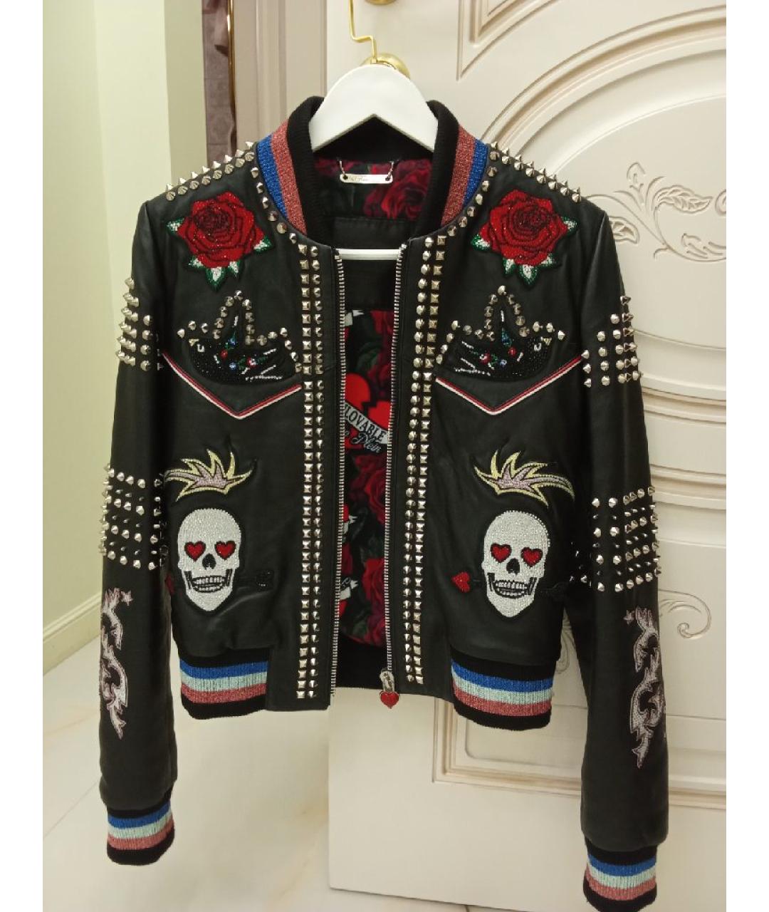 PHILIPP PLEIN Черная кожаная куртка, фото 8