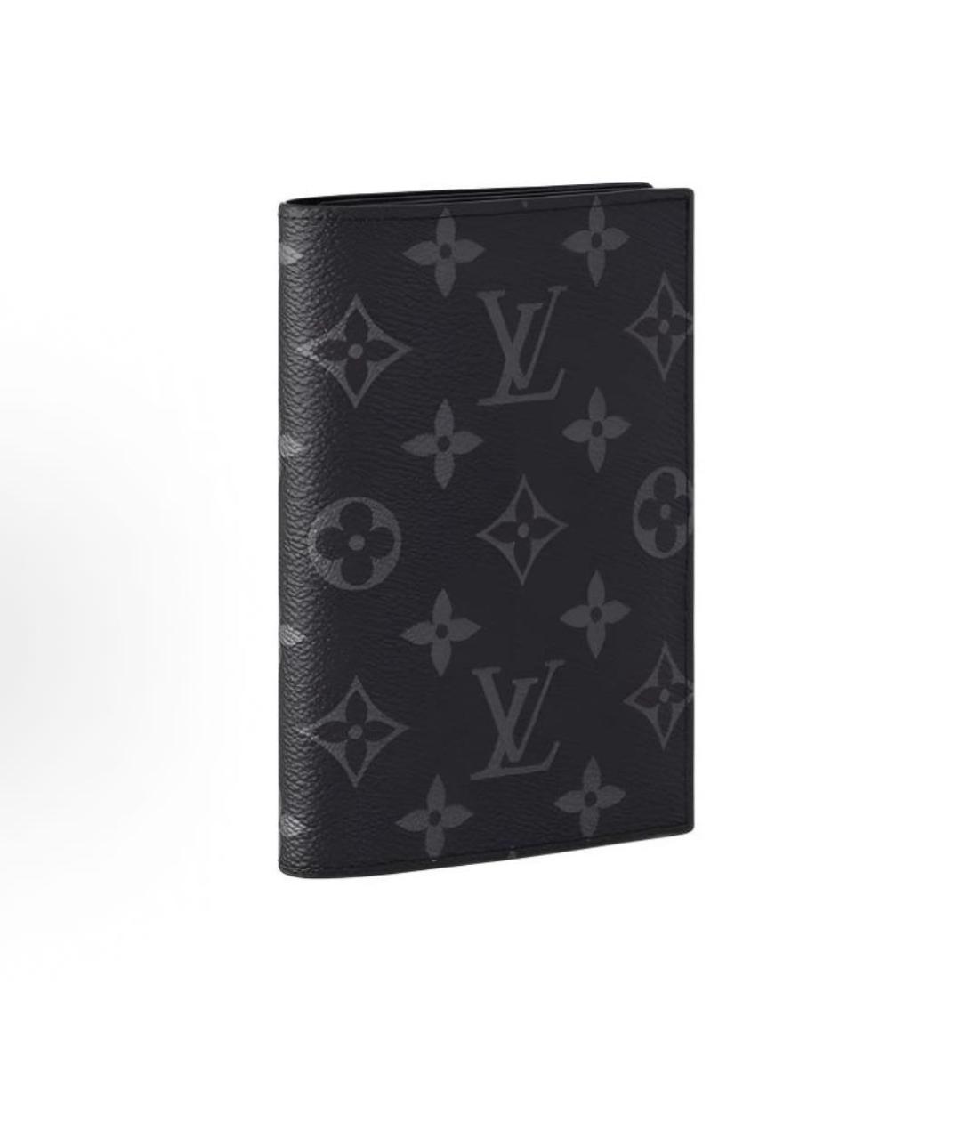 LOUIS VUITTON Черный кожаный кошелек, фото 1