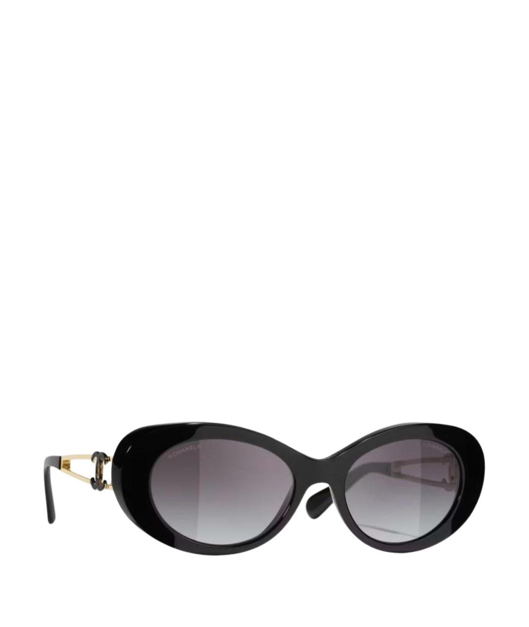 CHANEL Черные пластиковые солнцезащитные очки, фото 1