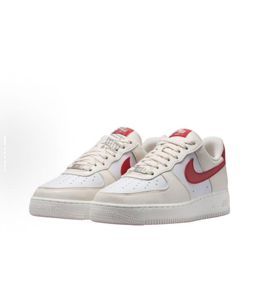 NIKE Бежевые кожаные низкие кроссовки / кеды, фото 3