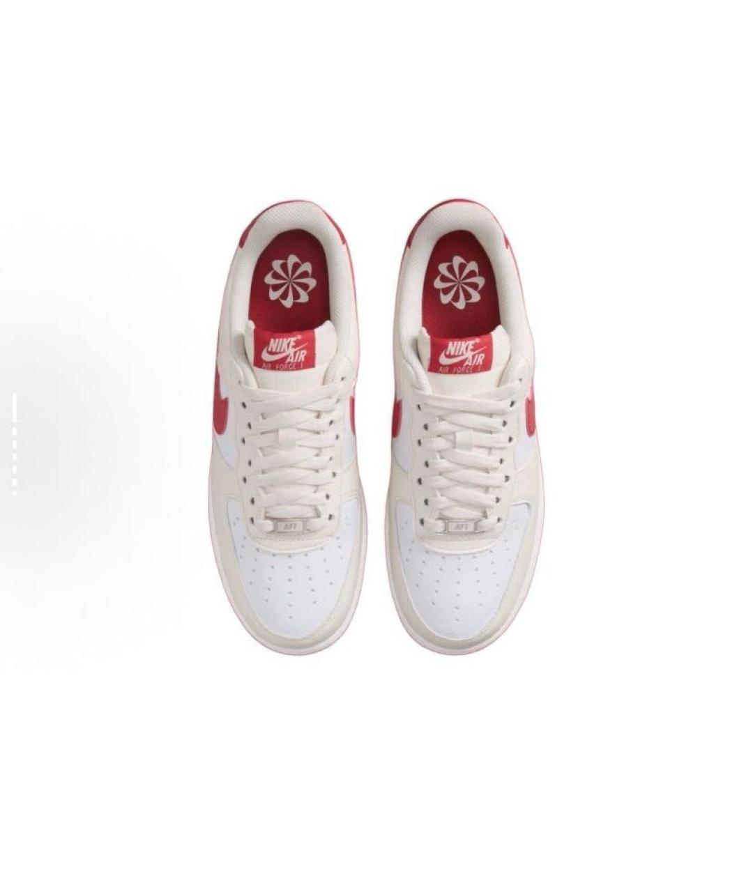 NIKE Бежевые кожаные низкие кроссовки / кеды, фото 4