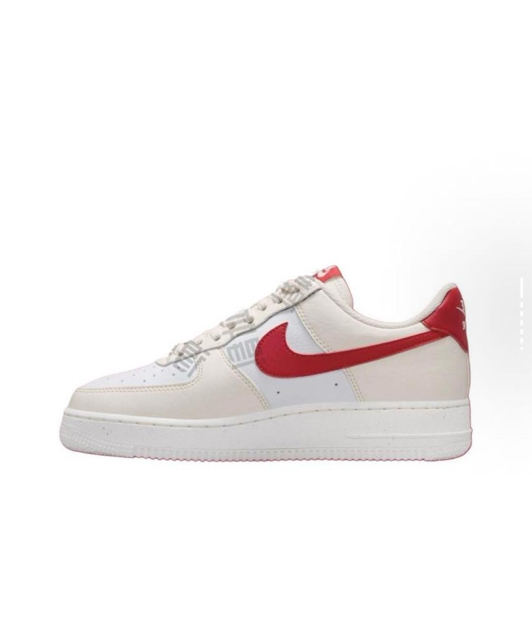 NIKE Бежевые кожаные низкие кроссовки / кеды, фото 2