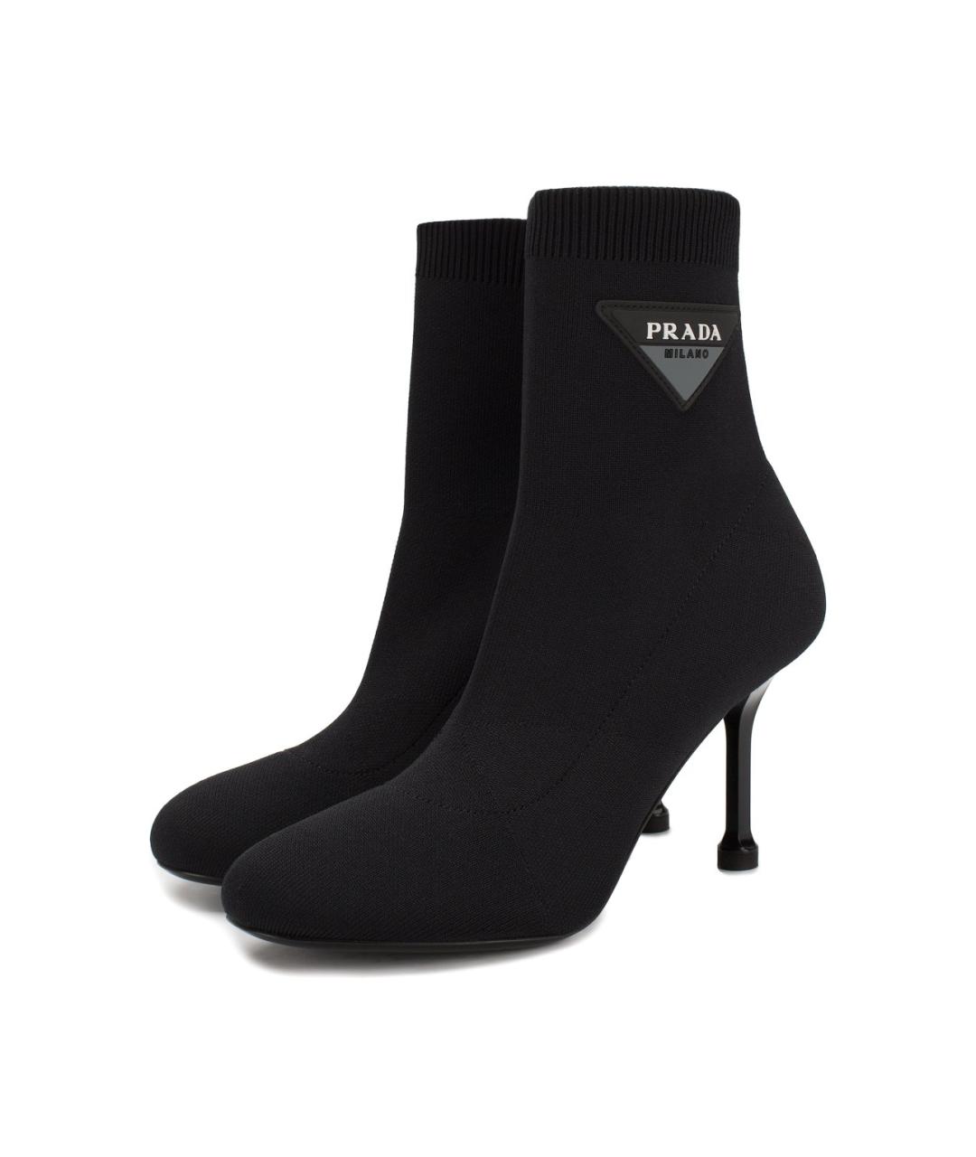 PRADA Черные текстильные ботильоны, фото 3
