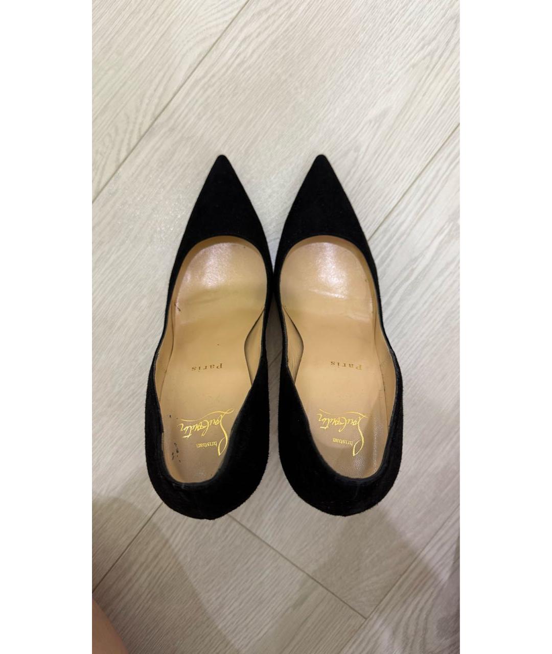 CHRISTIAN LOUBOUTIN Черные замшевые туфли, фото 3