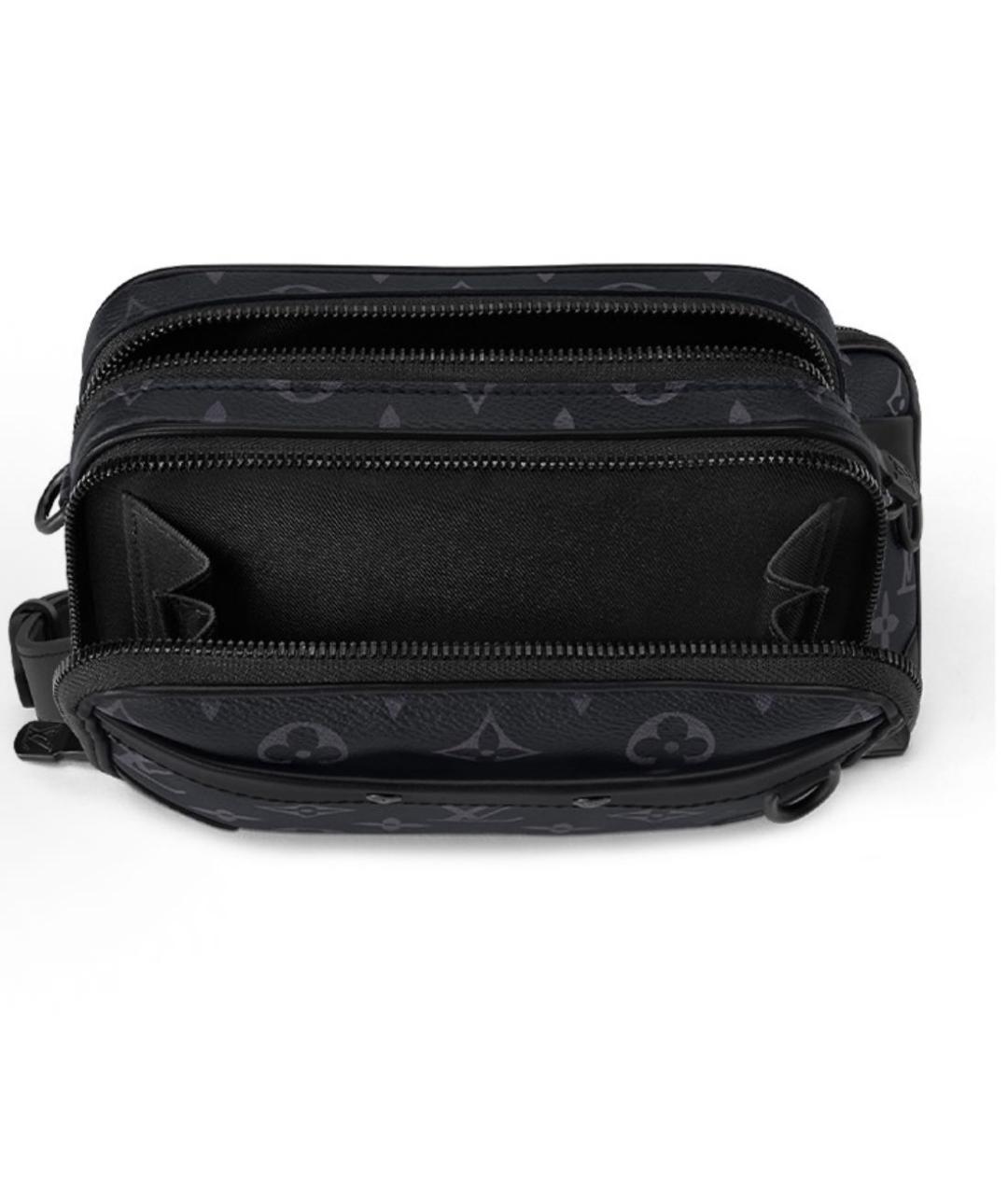 LOUIS VUITTON Черная кожаная сумка на плечо, фото 3