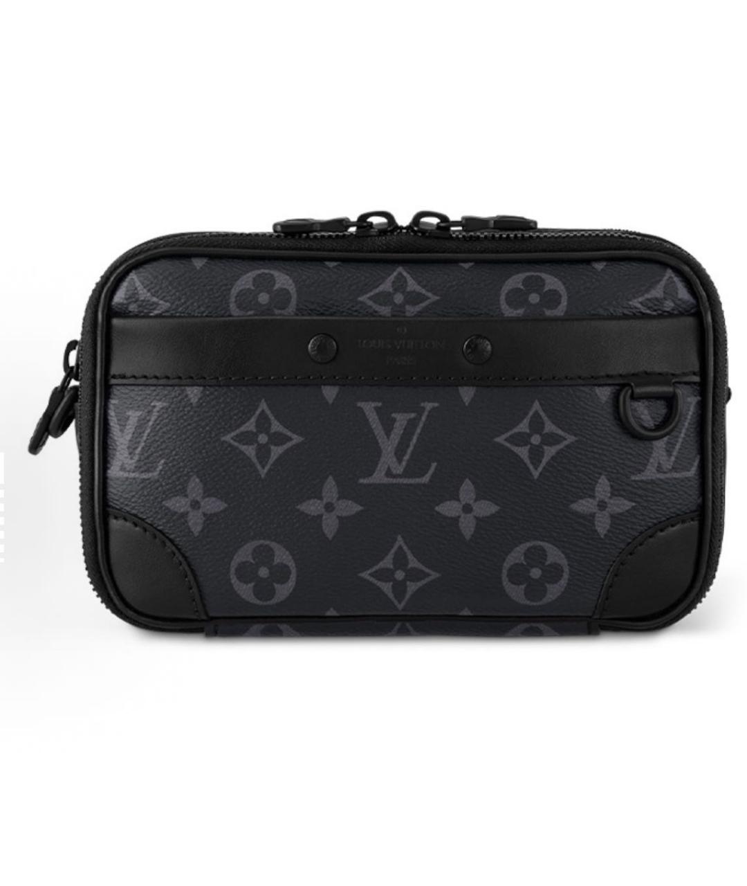 LOUIS VUITTON Черная кожаная сумка на плечо, фото 2