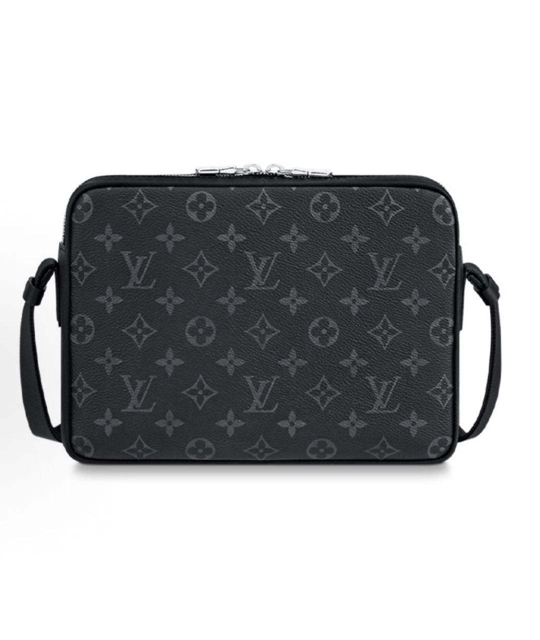 LOUIS VUITTON Черная кожаная сумка на плечо, фото 3