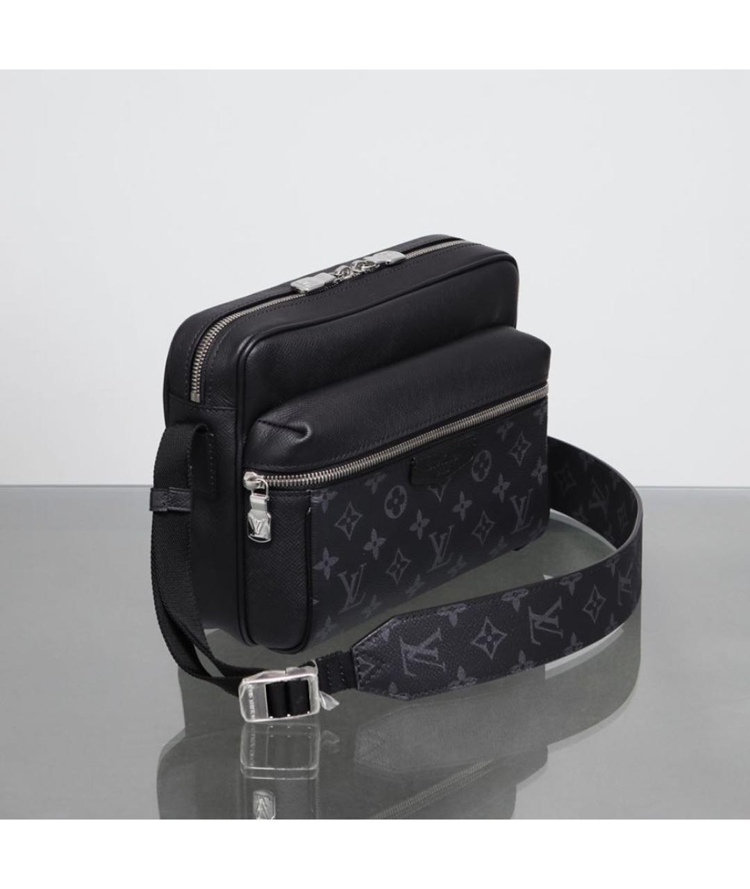 LOUIS VUITTON Черная кожаная сумка на плечо, фото 2