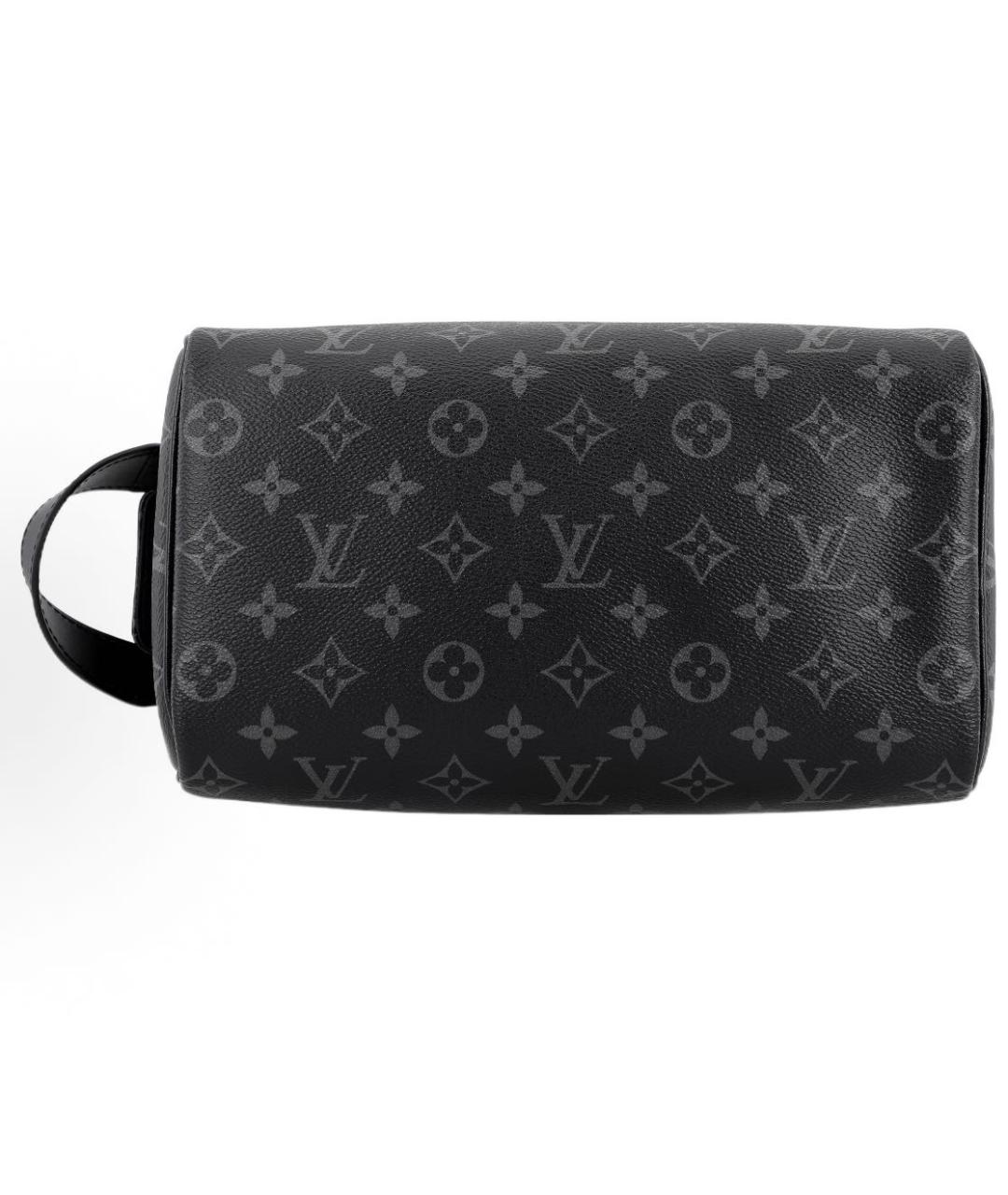 LOUIS VUITTON Черная кожаная сумка тоут, фото 4