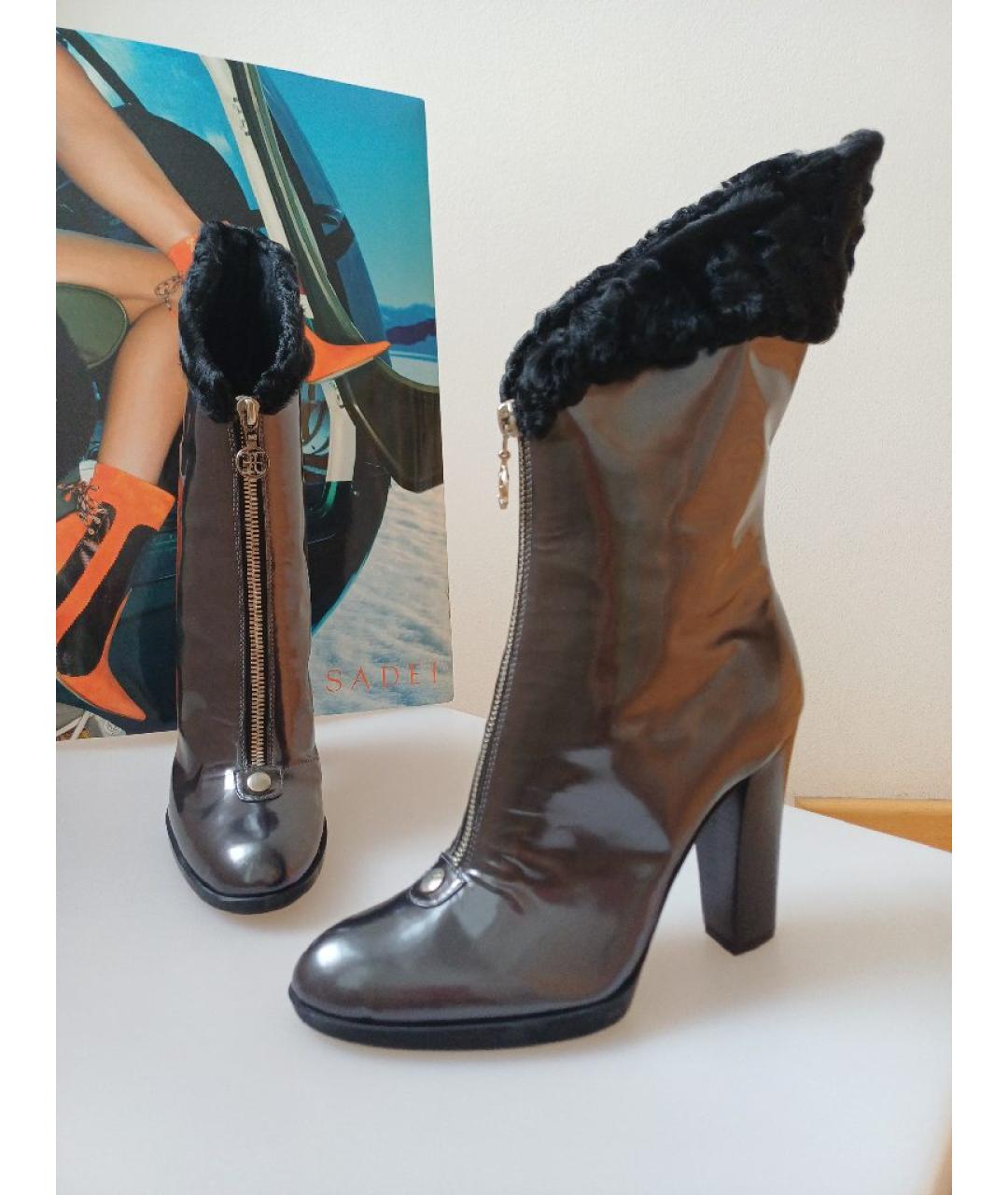 CASADEI Серые кожаные ботинки, фото 3