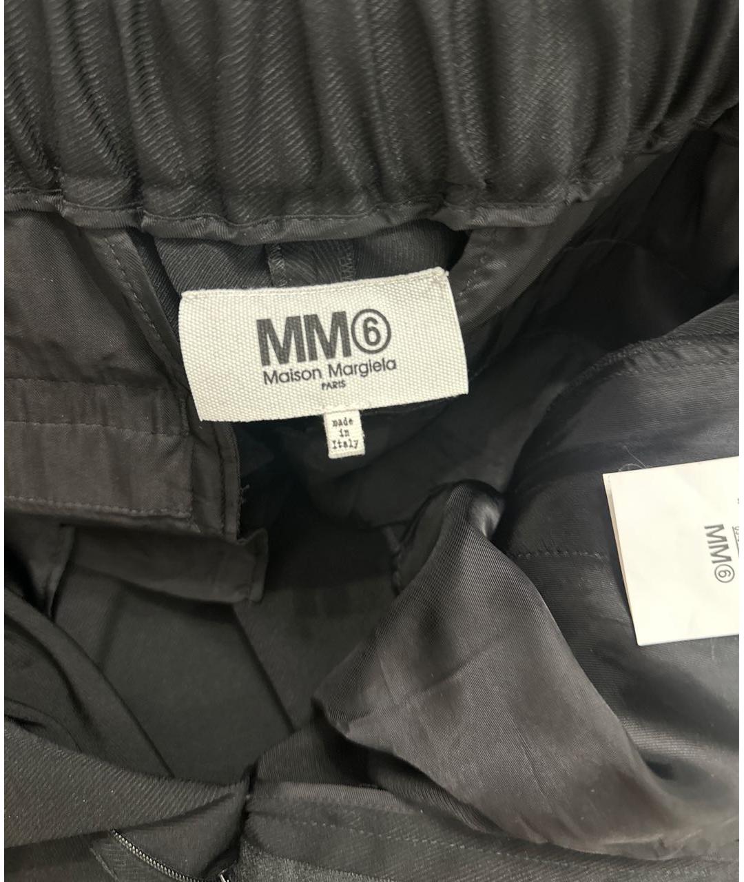 MM6 MAISON MARGIELA Черные хлопковые брюки узкие, фото 3