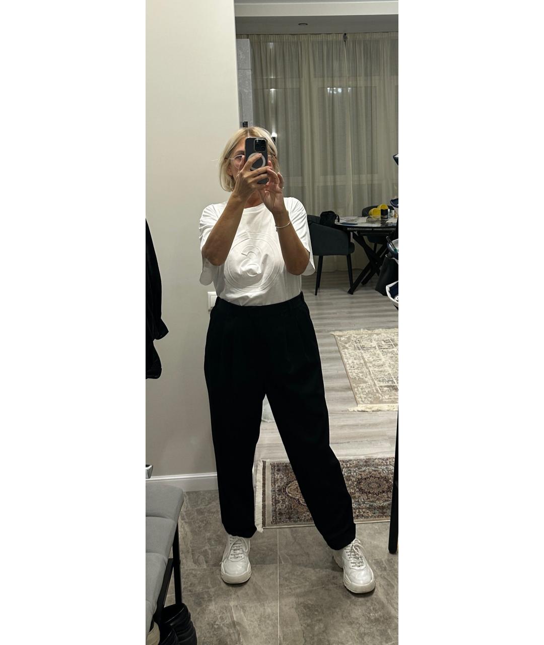 MM6 MAISON MARGIELA Черные хлопковые брюки узкие, фото 5