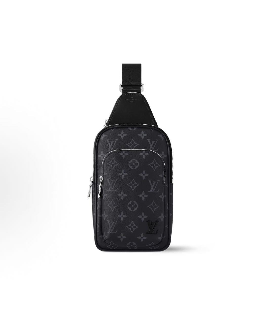LOUIS VUITTON Черная кожаная сумка на плечо, фото 4