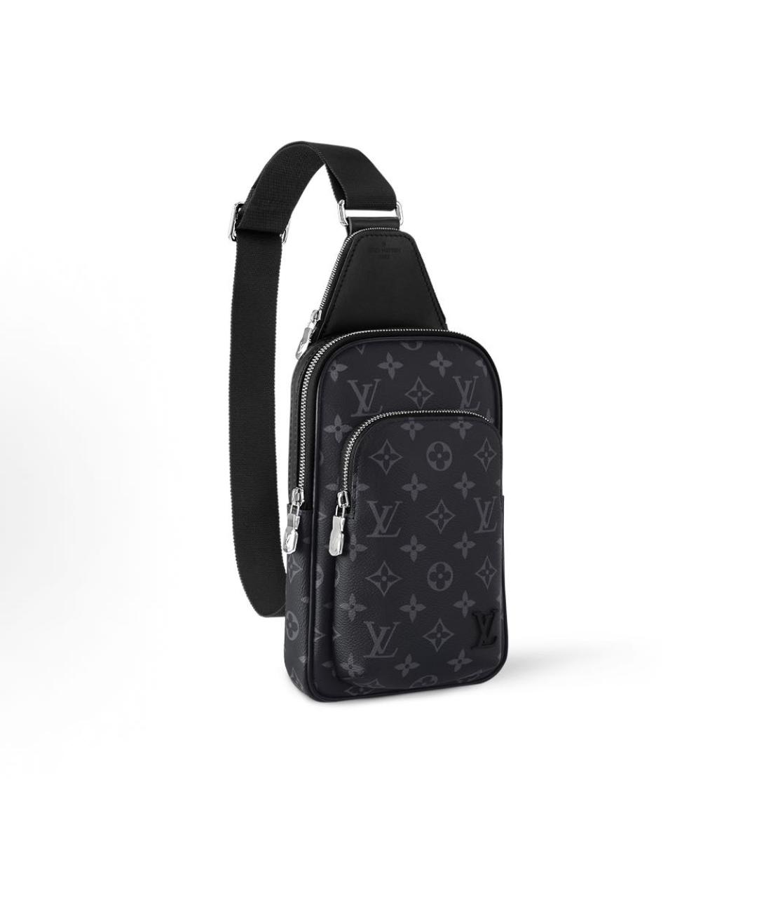 LOUIS VUITTON Черная кожаная сумка на плечо, фото 1