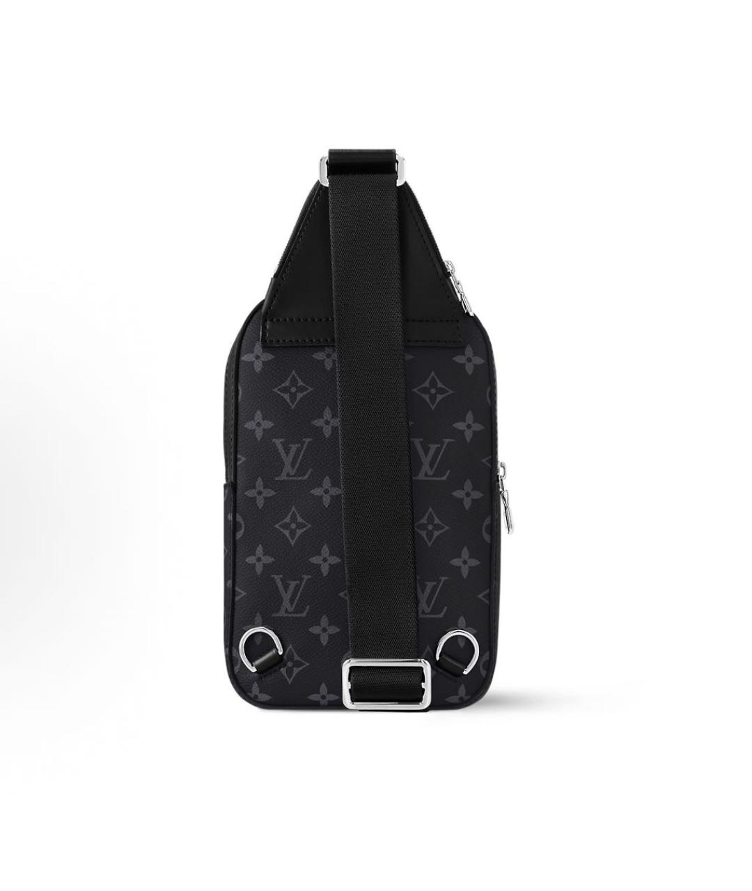 LOUIS VUITTON Черная кожаная сумка на плечо, фото 3