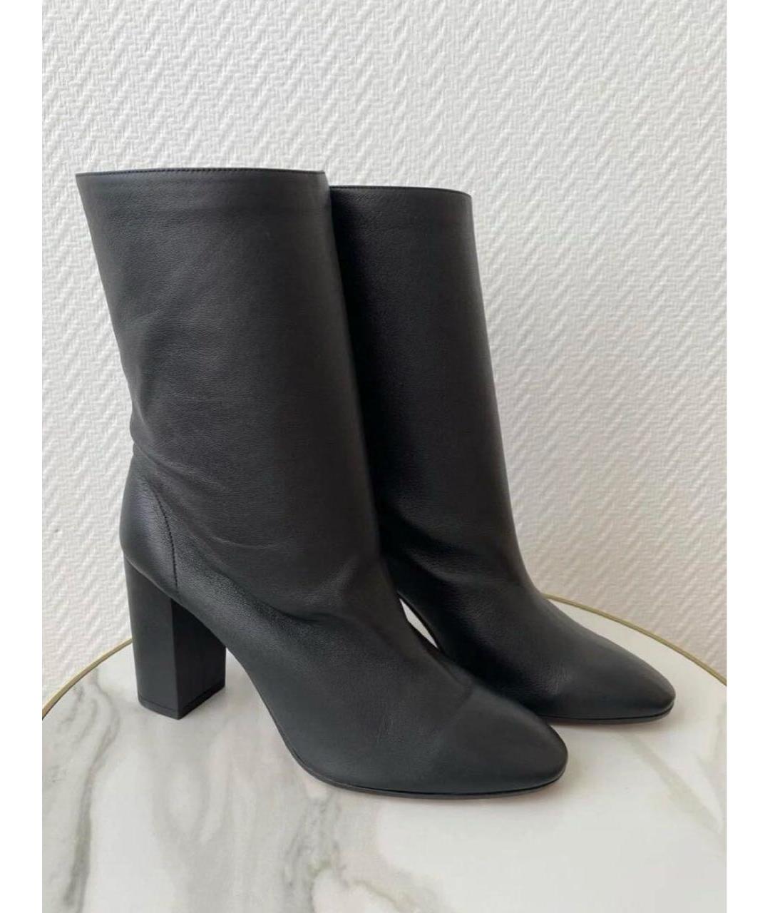 AQUAZZURA Черные кожаные ботильоны, фото 2