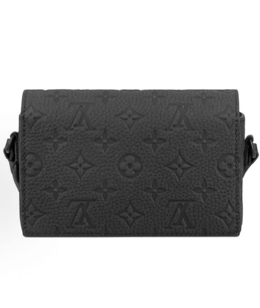 LOUIS VUITTON Черная кожаная сумка через плечо, фото 3