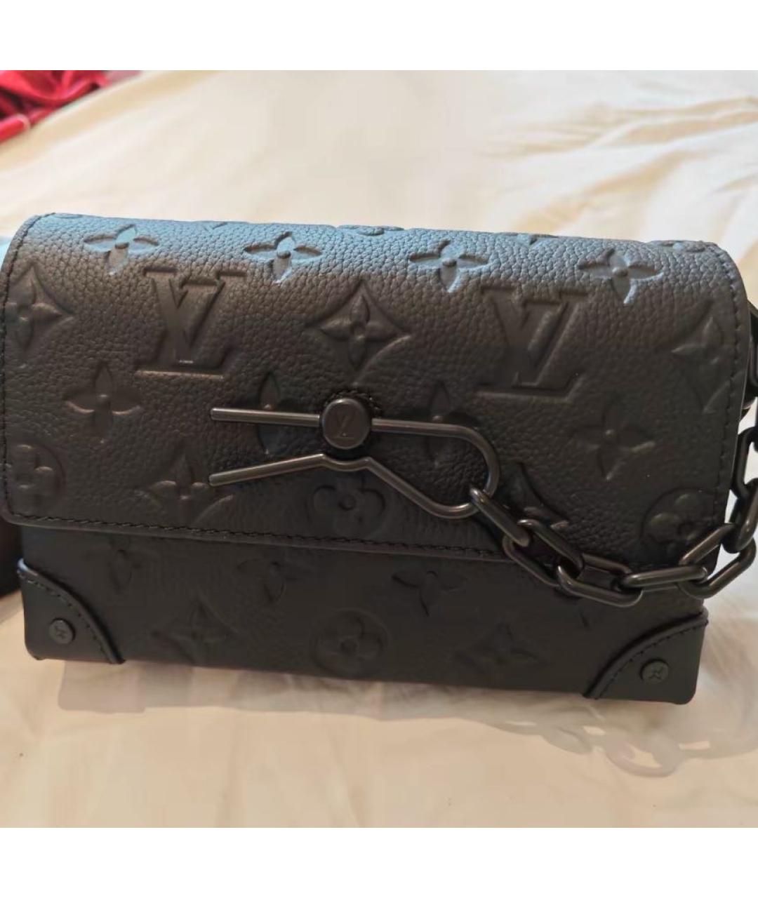 LOUIS VUITTON Черная кожаная сумка через плечо, фото 2