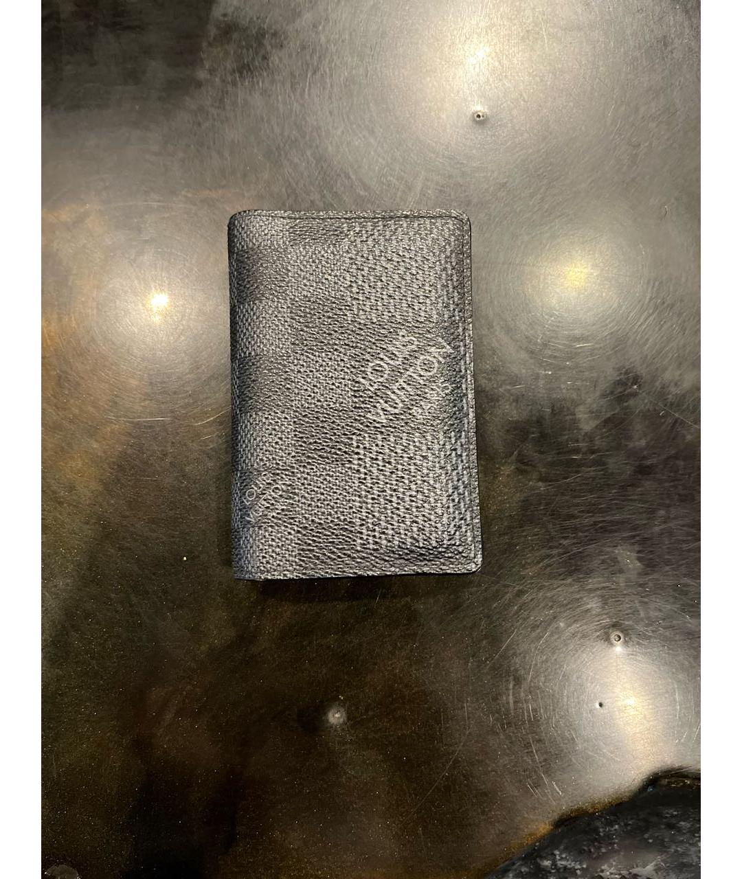 LOUIS VUITTON Черная кожаная визитница, фото 7