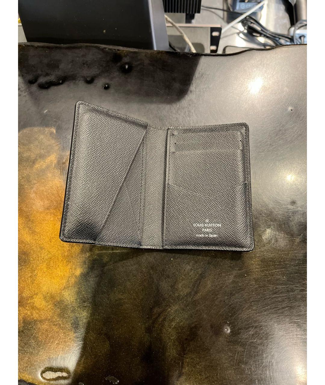 LOUIS VUITTON Черная кожаная визитница, фото 2
