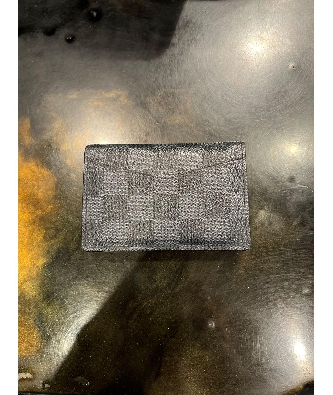 LOUIS VUITTON Черная кожаная визитница, фото 3