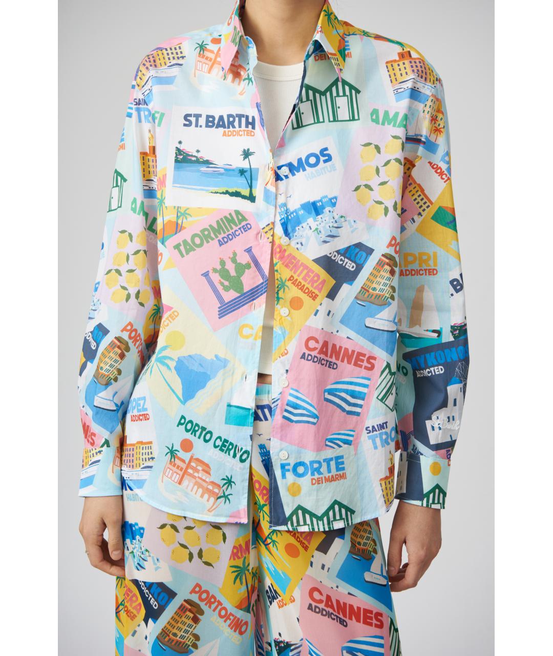 MC2 SAINT BARTH Голубая хлопковая блузы, фото 3