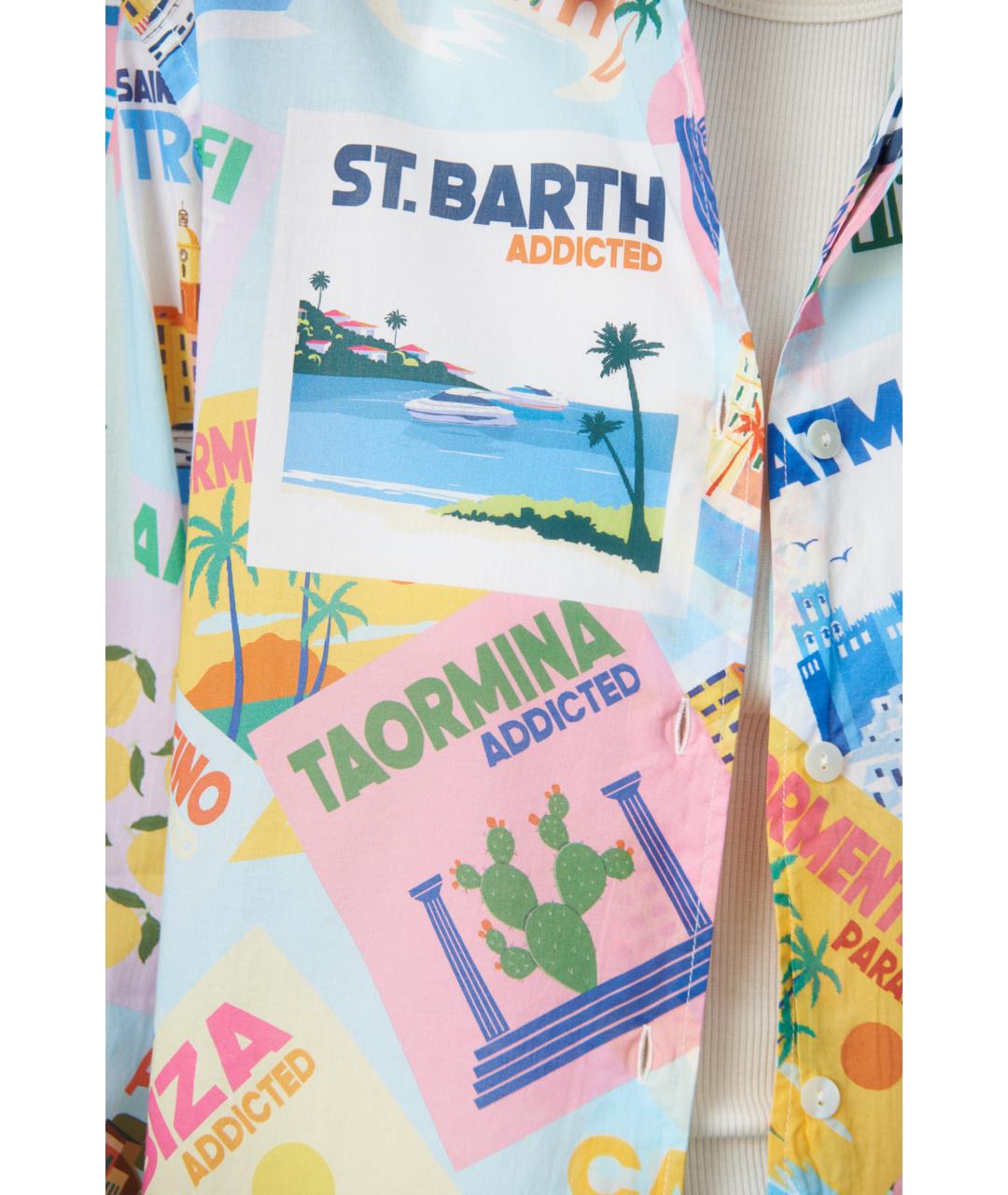 MC2 SAINT BARTH Голубая хлопковая блузы, фото 4