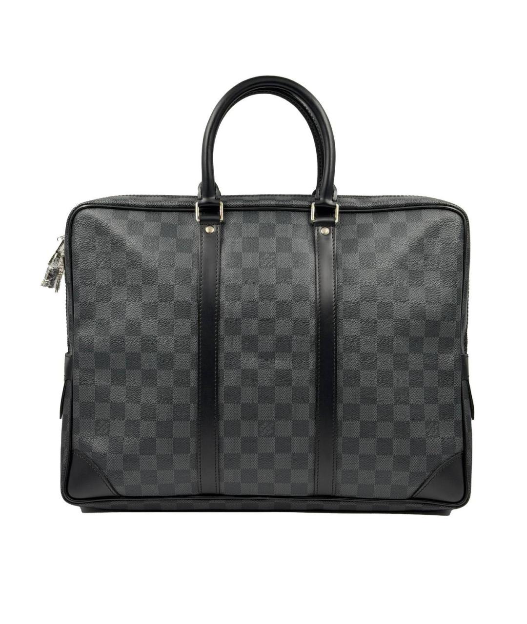 LOUIS VUITTON Серый кожаный портфель, фото 2