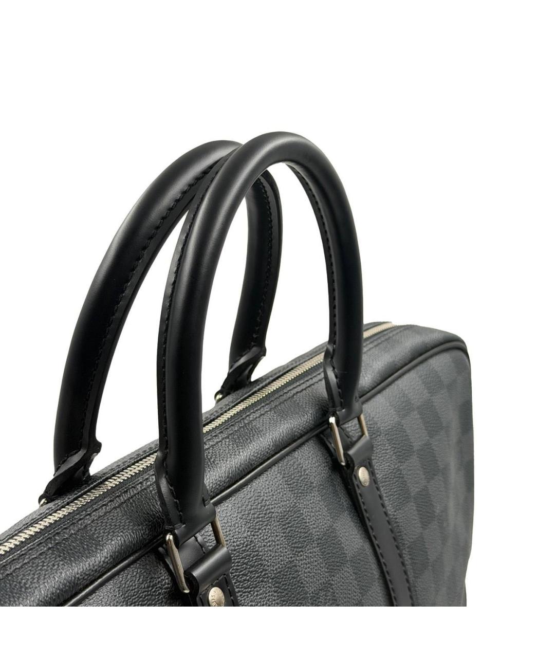 LOUIS VUITTON Серый кожаный портфель, фото 3