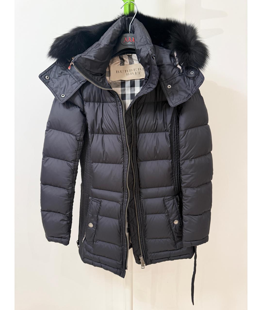 BURBERRY Черный полиэстеровый пуховик, фото 5