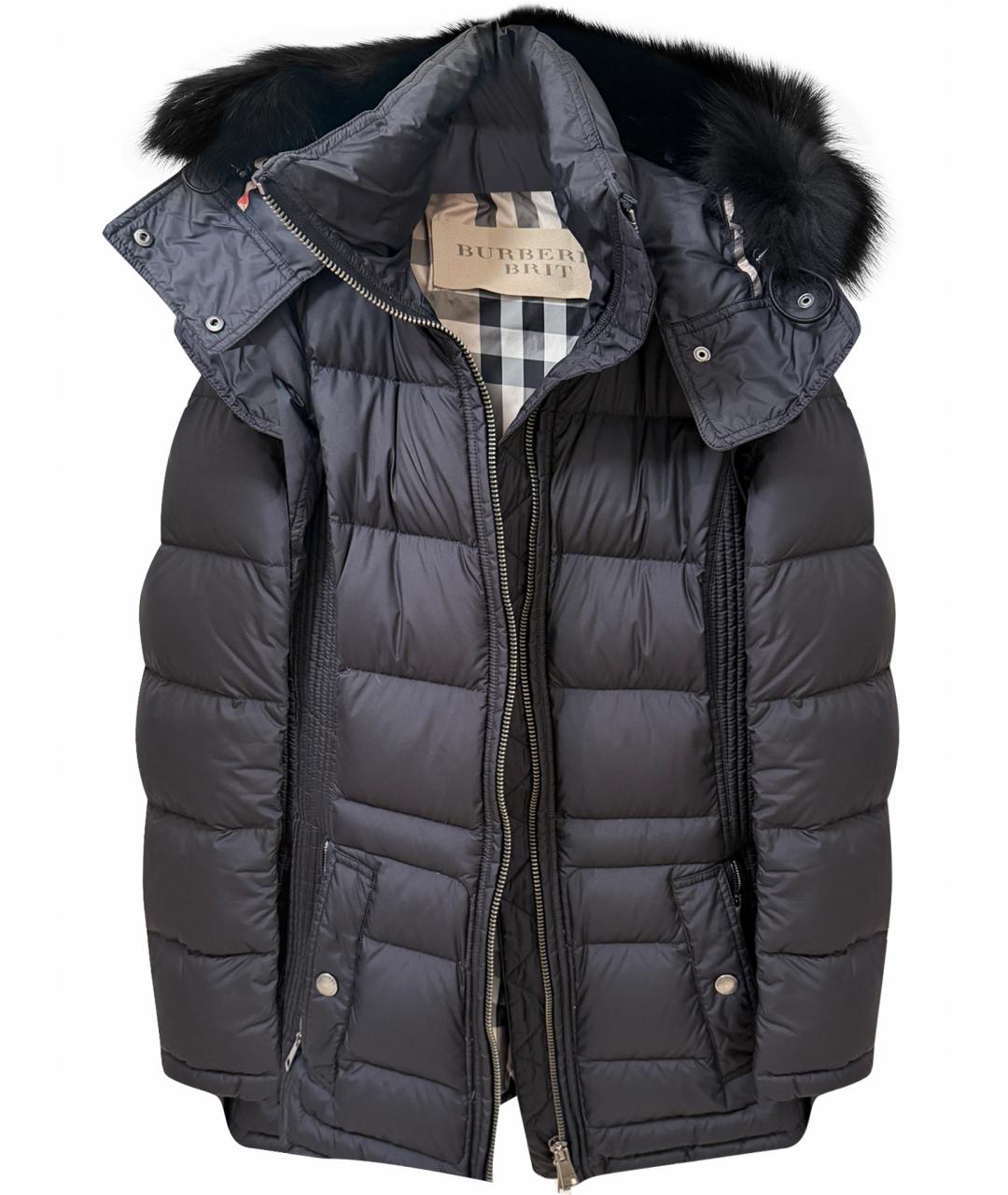 BURBERRY Черный полиэстеровый пуховик, фото 1