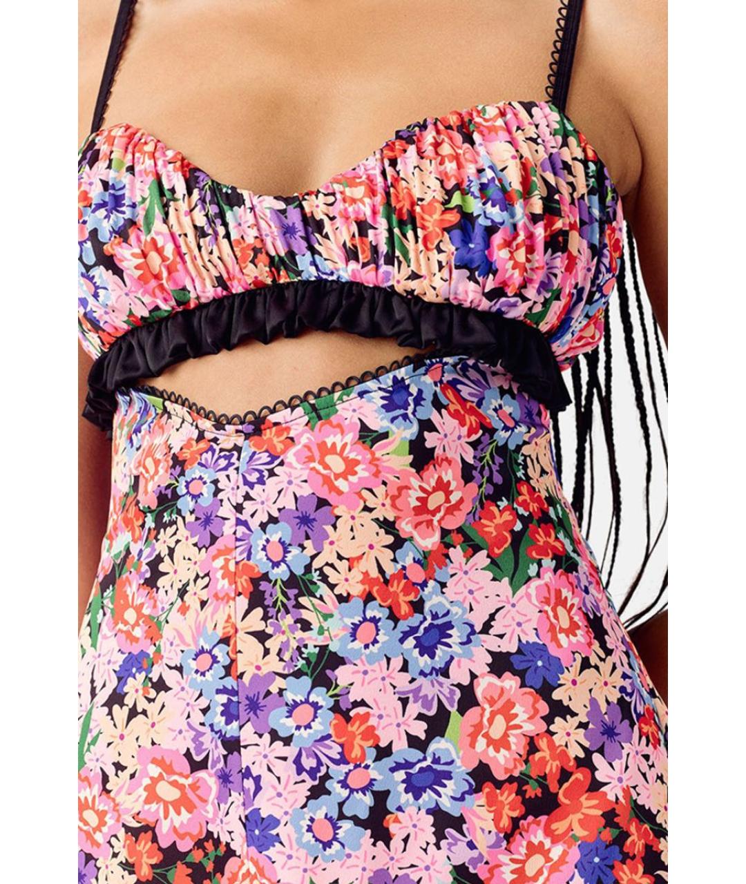 FOR LOVE AND LEMONS Мульти кружевное повседневное платье, фото 7