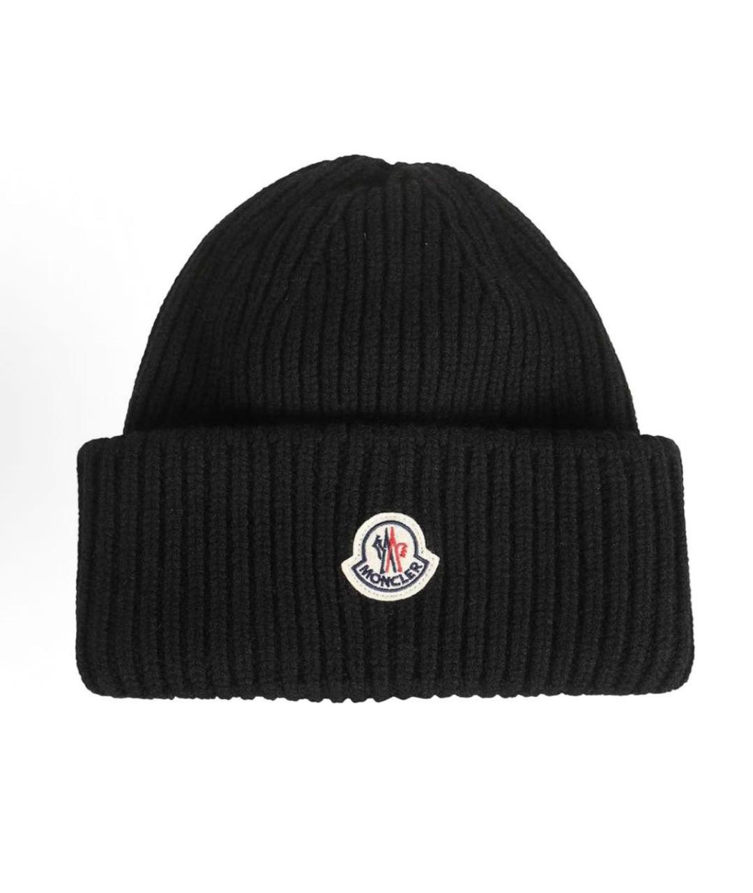 MONCLER Черная кашемировая шапка, фото 3