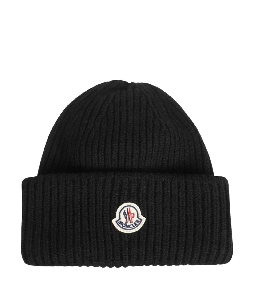 MONCLER Черная кашемировая шапка, фото 1