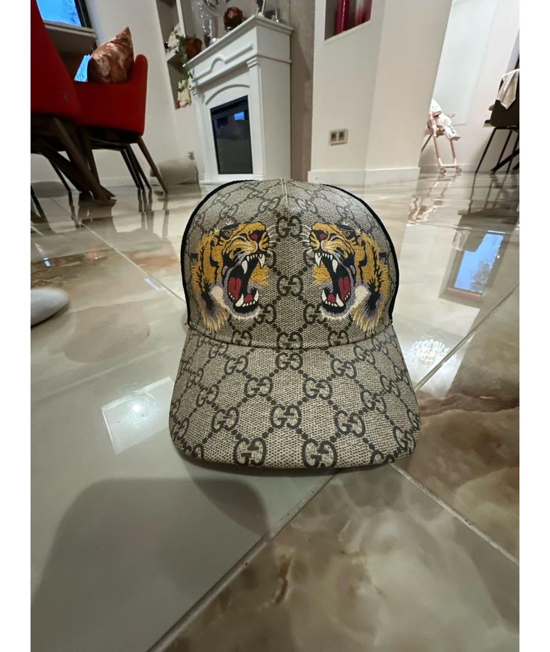 GUCCI Бежевая хлопковая кепка, фото 8