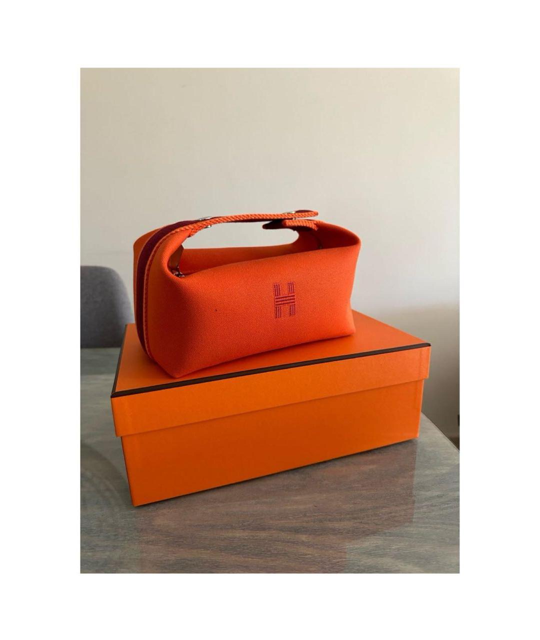 HERMES Оранжевая косметичка, фото 2