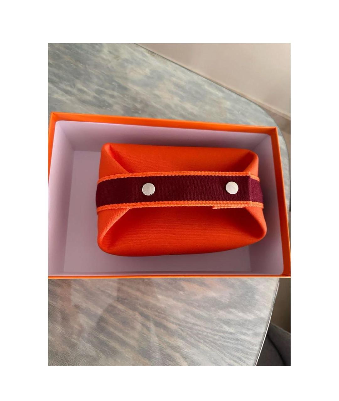 HERMES Оранжевая косметичка, фото 3