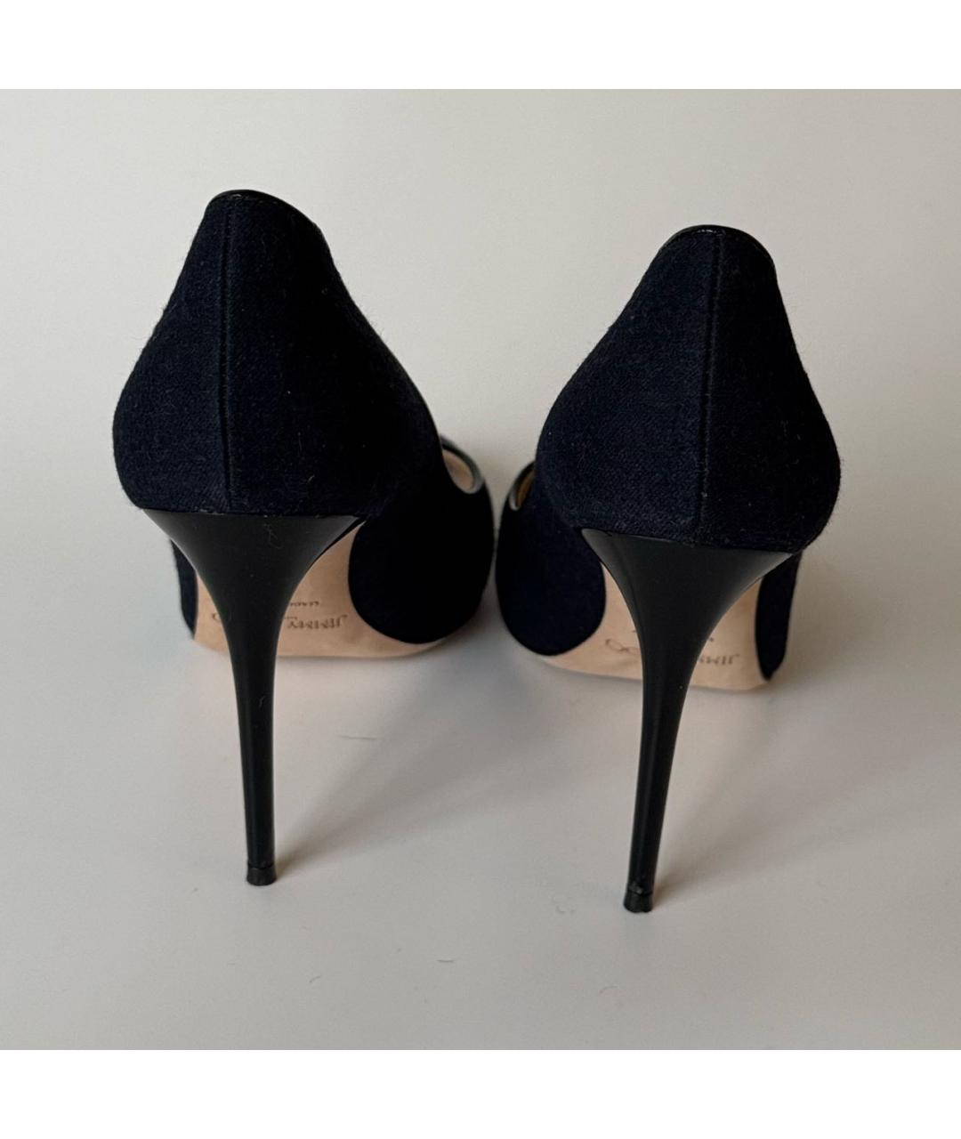 JIMMY CHOO Темно-синие текстильные туфли, фото 4