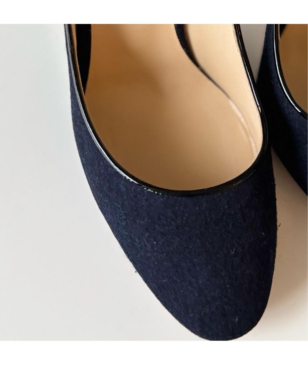 JIMMY CHOO Темно-синие текстильные туфли, фото 6