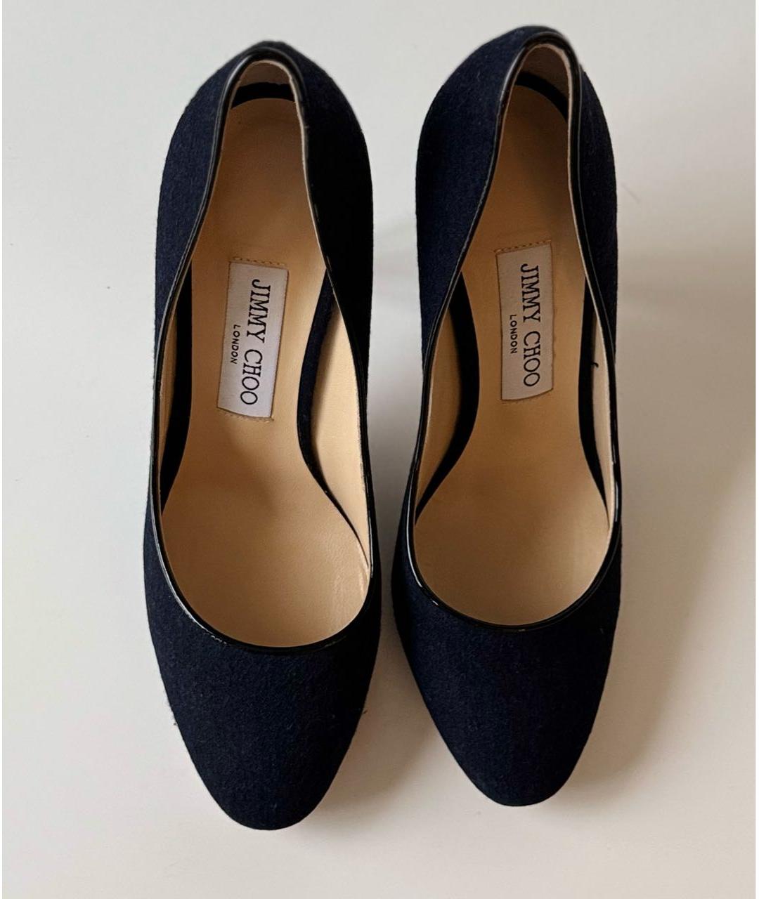 JIMMY CHOO Темно-синие текстильные туфли, фото 3