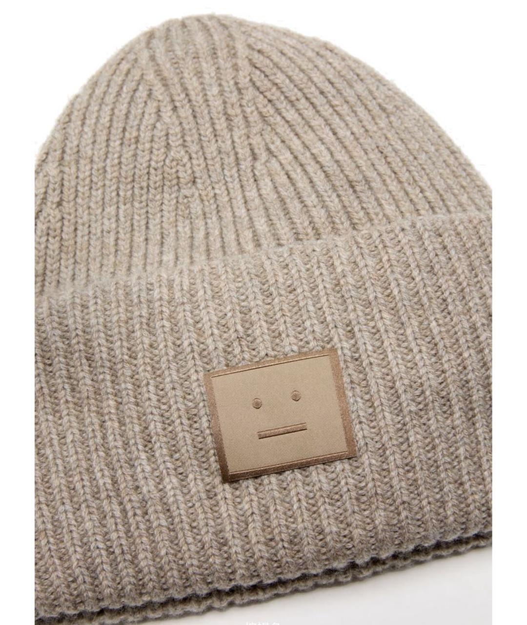 ACNE STUDIOS Бежевая шерстяная шапка, фото 2