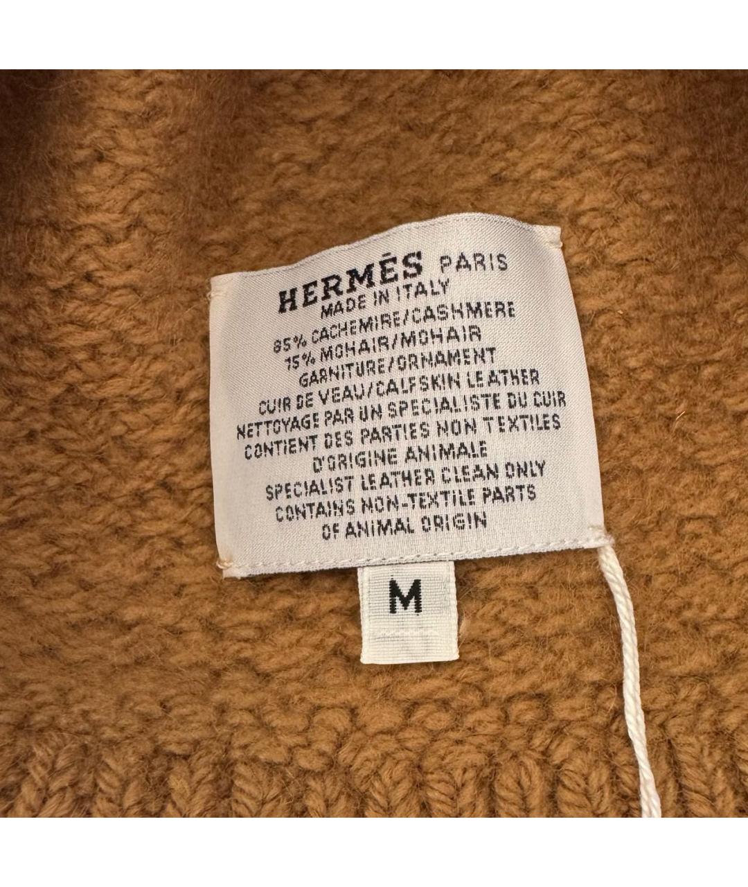 HERMES Коричневая кашемировая шапка, фото 4