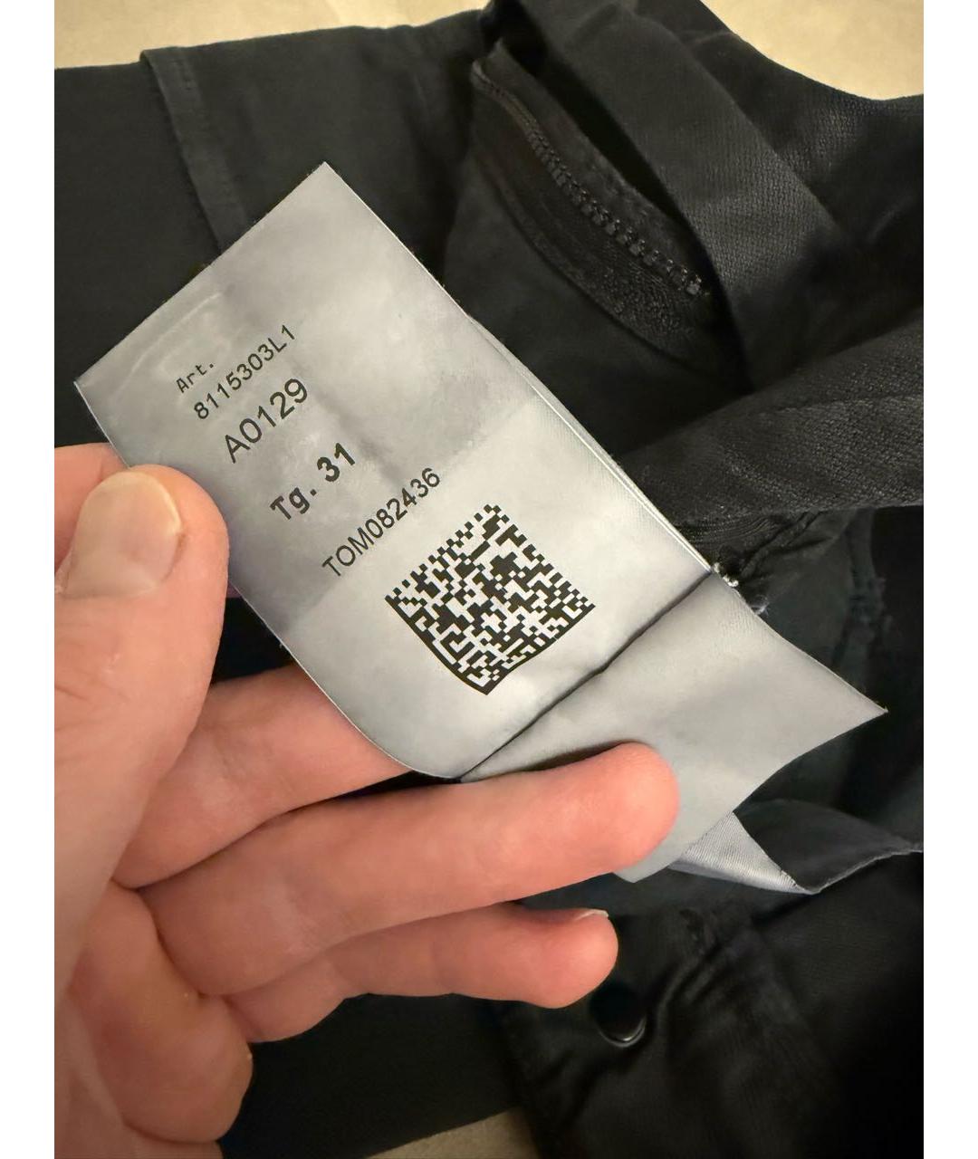 STONE ISLAND Черные хлопковые повседневные брюки, фото 5